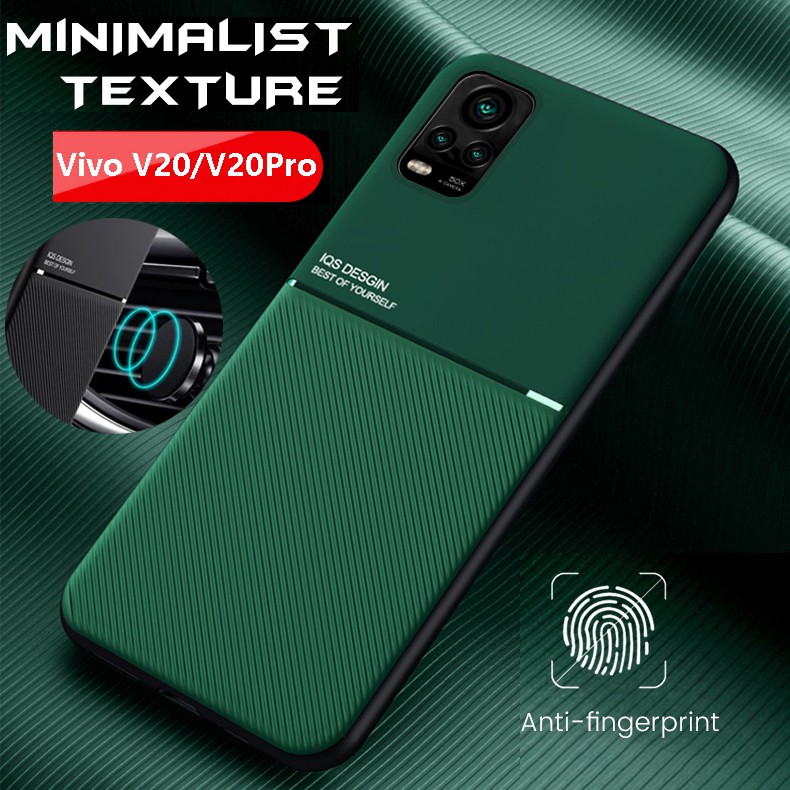 Vivo V20 Pro Case Magnetic Holder Matte Silicone Phone Case For Vivo V20Pro VivoV20 V 20 Shockproof Bumper Casing Back Cover
