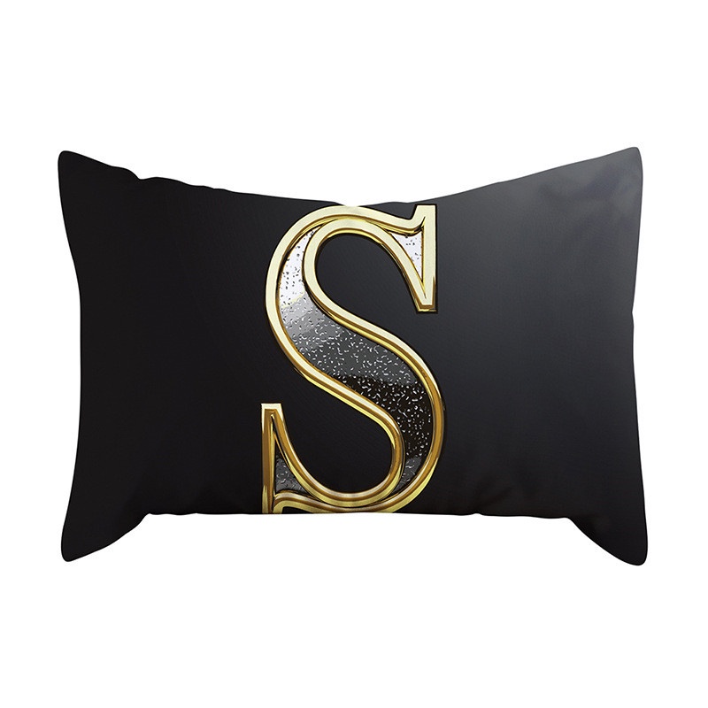 Black Gold Cushion Cover 30x50 Polyester Sofa Cushions Pillowcase ...