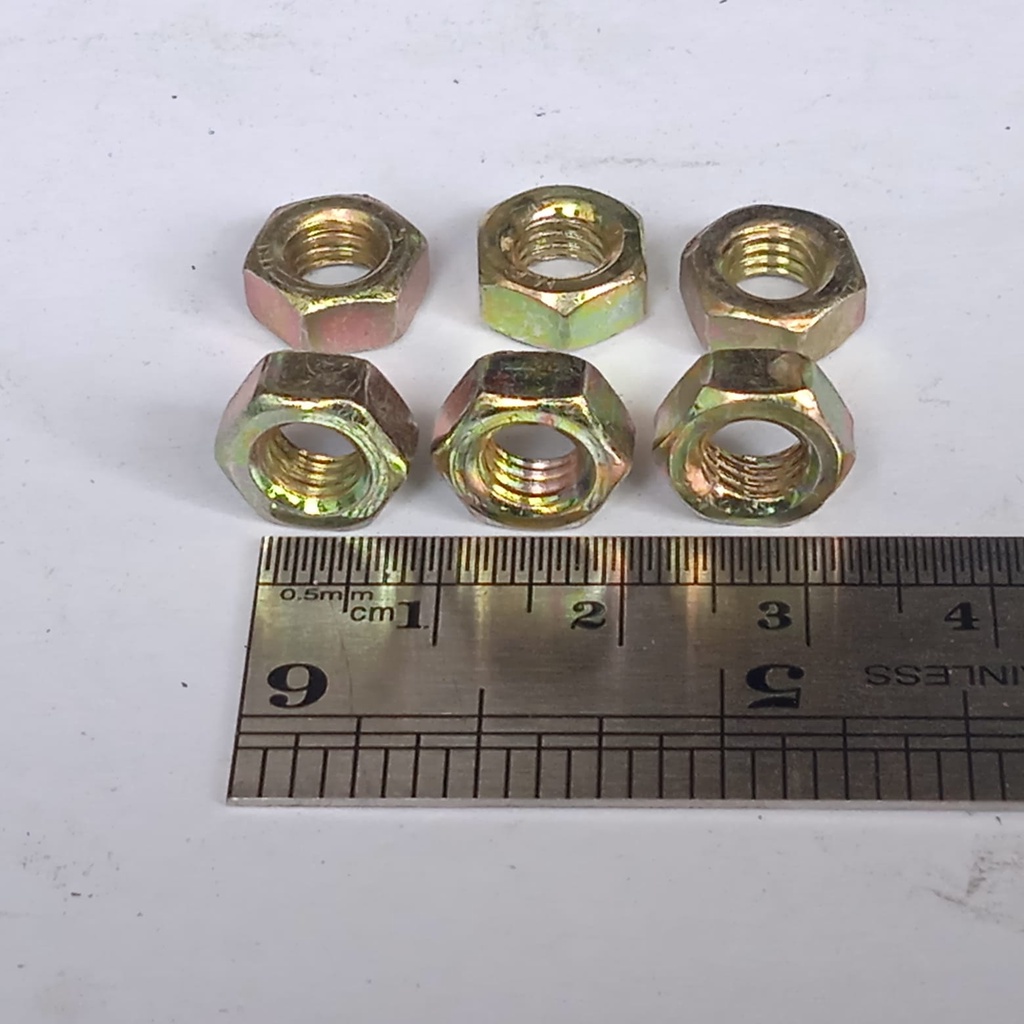 M6 NUT YELLOW Key 10 HEX NUT 6MM NUT YELLOW ZINK M6 PITCH DRAT 1.0 HEX ...