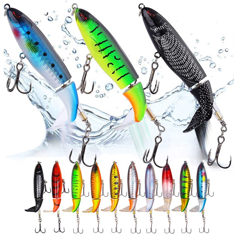 G Fishing Lure Rotating Tail Popper Floating Lure Propeller Tractor Sea Fishing Lure Hard Bait