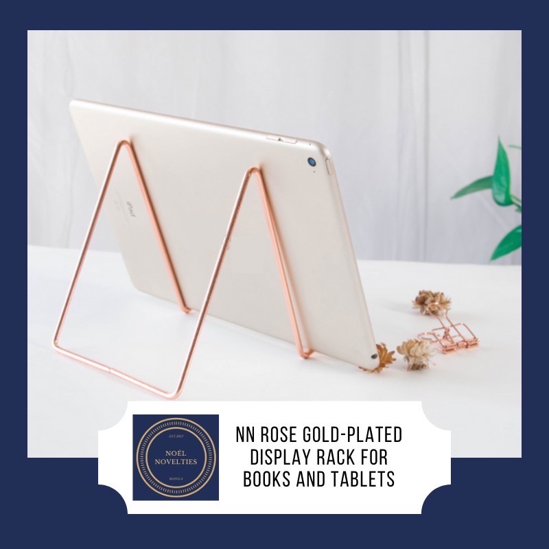 NN Rose Gold-Plated Display Gadget Rack and Holder for Books and ...