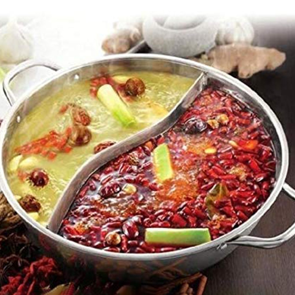 Dual Sided Hot Pot Yuanyang Pot Shabu Shabu Yin Yang Chafing Dish