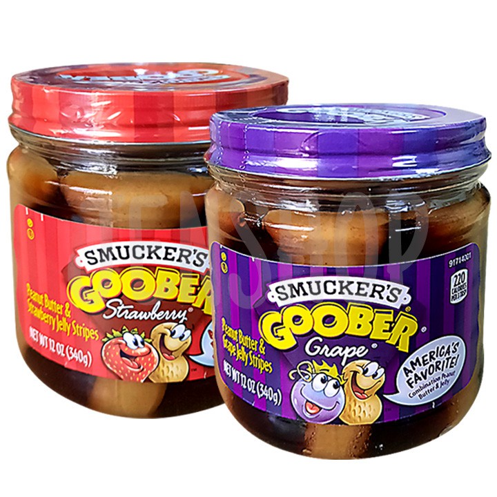 Smucker's Smuckers Goober Peanut Butter and Jelly Stripes 12 oz 340 grams apple jam Shopee