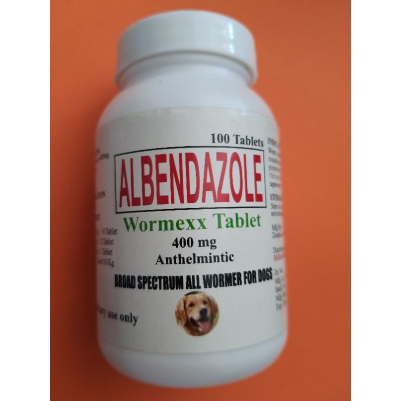 ALBENDAZOLE WORMEXX TABLET 400mg DEWORMER for dogs and cats sold per