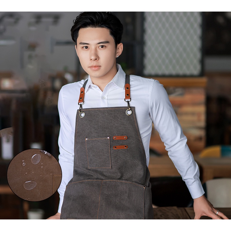 canvas-leather-straps-strap-back-type-coffee-shop-aprons-barber-working-bib-kitchen-cooking