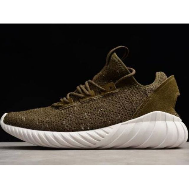 Adidas Tubular Doom Sock Primeknit Trace Olive White Cargo