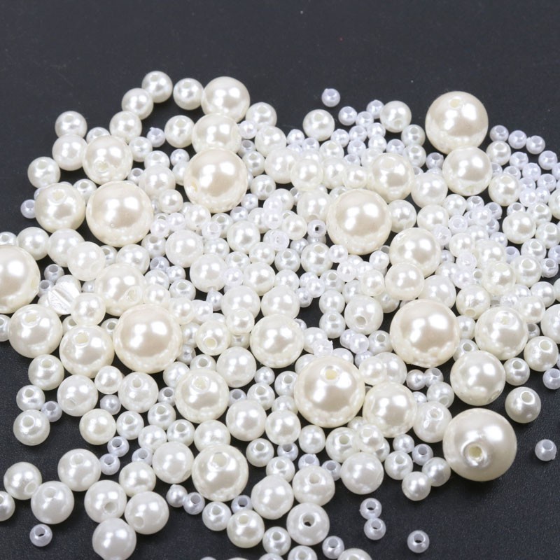 YIJU 400pcs ABS Imitation Pearl Beads - Teardrop Shape, 6x14mm, White For DIY Jewelry Making - View #4