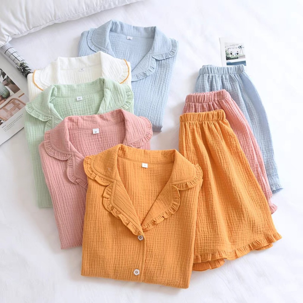 Unique Ruffled Foam Pajamas Set 2021 | Shopee Philippines