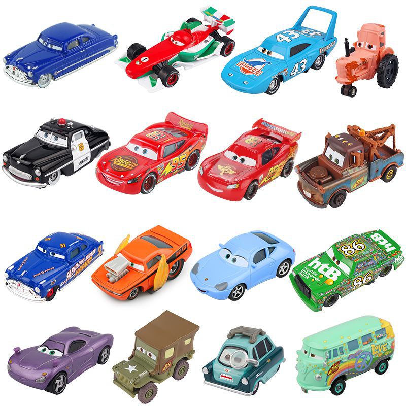 Cars Disney Pixar Cars 2 3 Toy Lightning McQueen Mater Sheriff Alloy Metal  Model Car 1