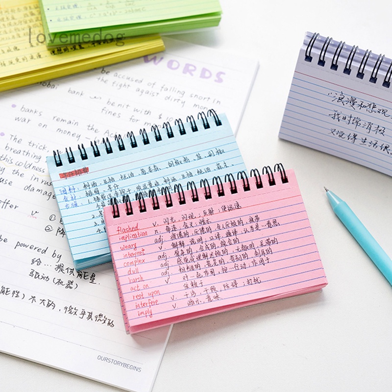 Vicloon Index Cards, 300 Pieces Coloured Record Cards, 5"x 3" Lined Flash Revision Cards Spiral