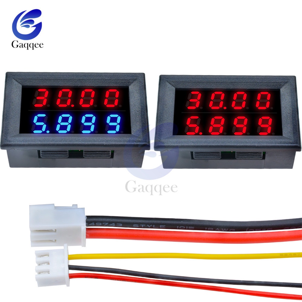 Gaqqee Voltmeter DC100/200V 10A 4-Bit 5-Wires Digital LED Dual Display ...
