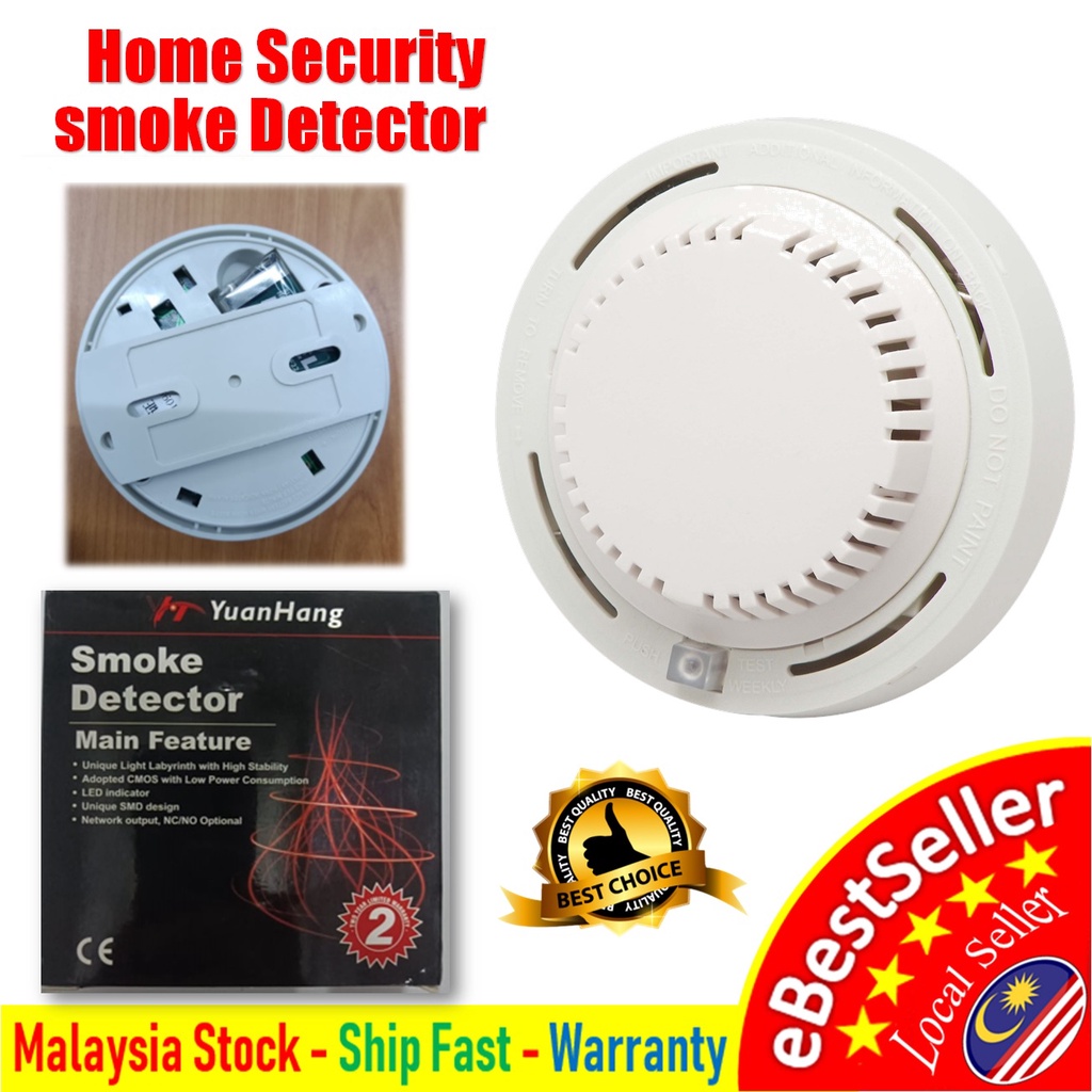 ymAa 2 in 1 Wireless Alarm Security Smoke Detector Fire Sensor Smoke