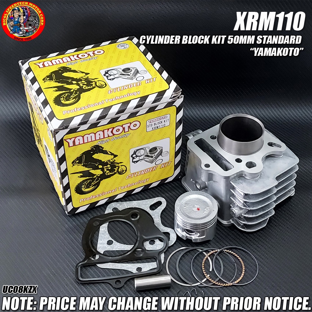 XRM110 CYLINDER BLOCK KIT 50MM STANDARD "YAMAKOTO" (UC08KZX) Shopee