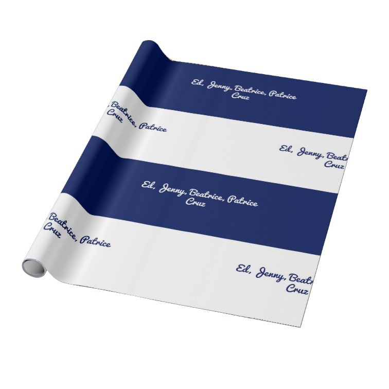 Personalized Wrappers - Pattern - Thick Stripes (Navy Blue and White ...