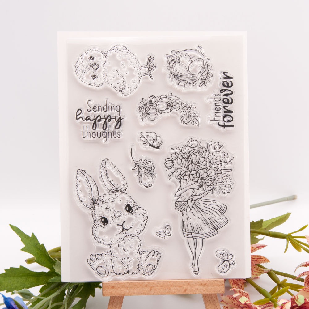 Sending happy DIY Silicone Clear Stamp Cling Seal Embossing Album Decor ...