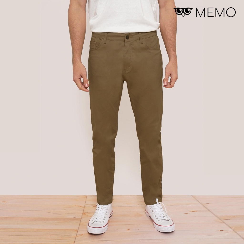 Memo Ultimate Basics Easy Wear Trousers For Men (Brown/Dark Blue - Main Image