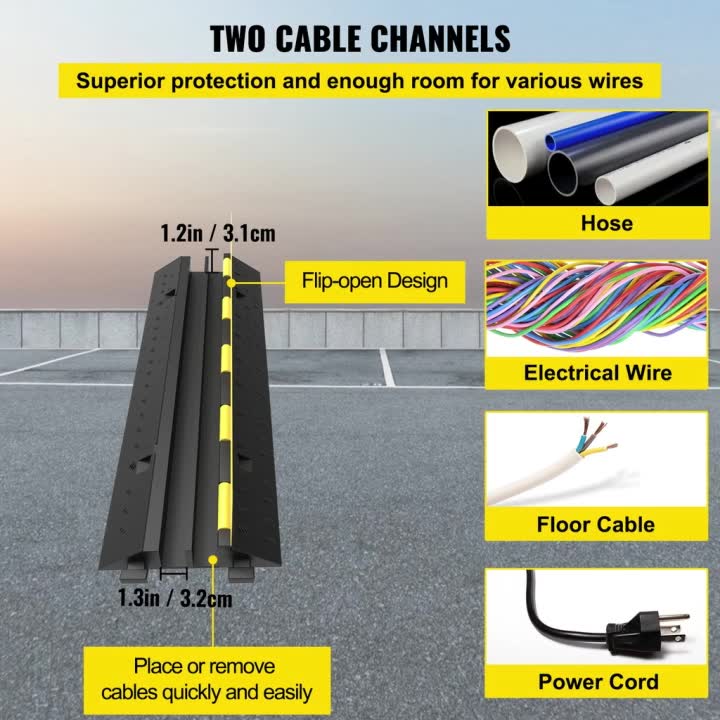 Rubber Channel Floor Cable Hump Lead Cover Protector Ramp Wire ...