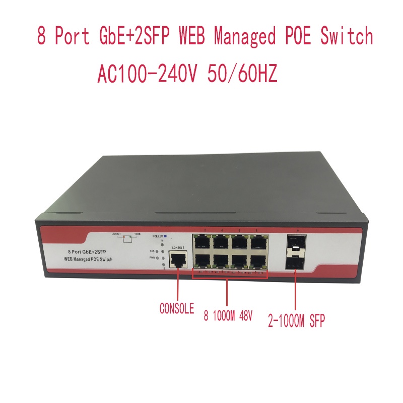 8 port 1000M industrial managed switch POE switch 10/100/1000M 2SFP ...