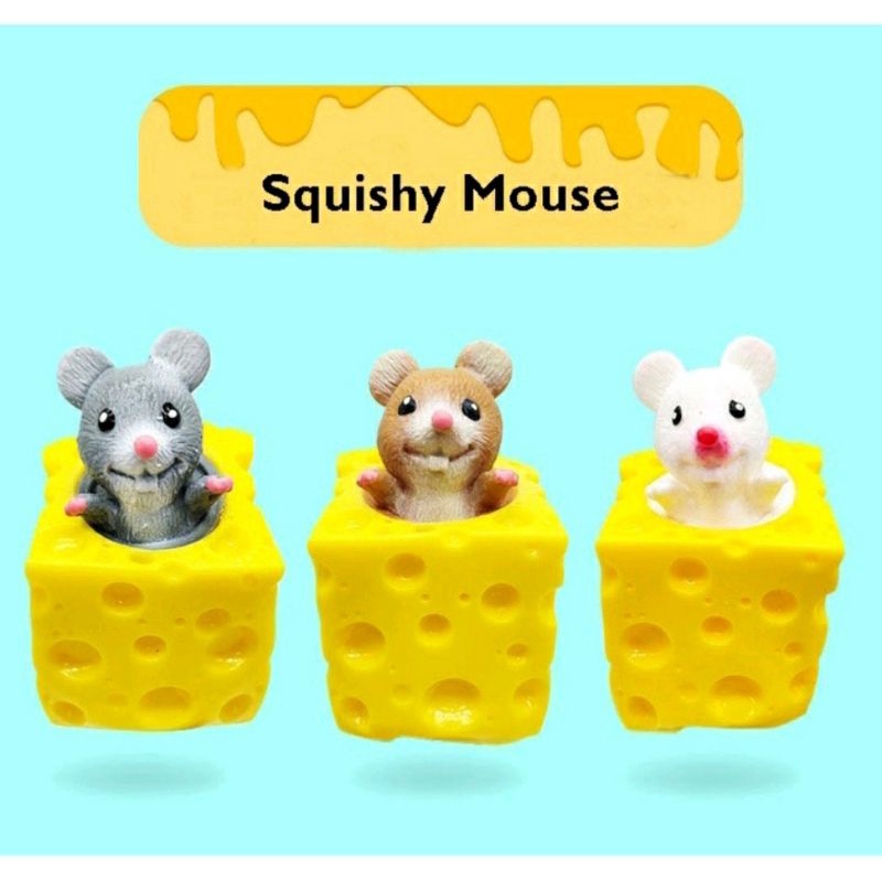 Pop up Squishy silicon Rubber/Kids Toy squeeze Rat Cheese | Shopee ...