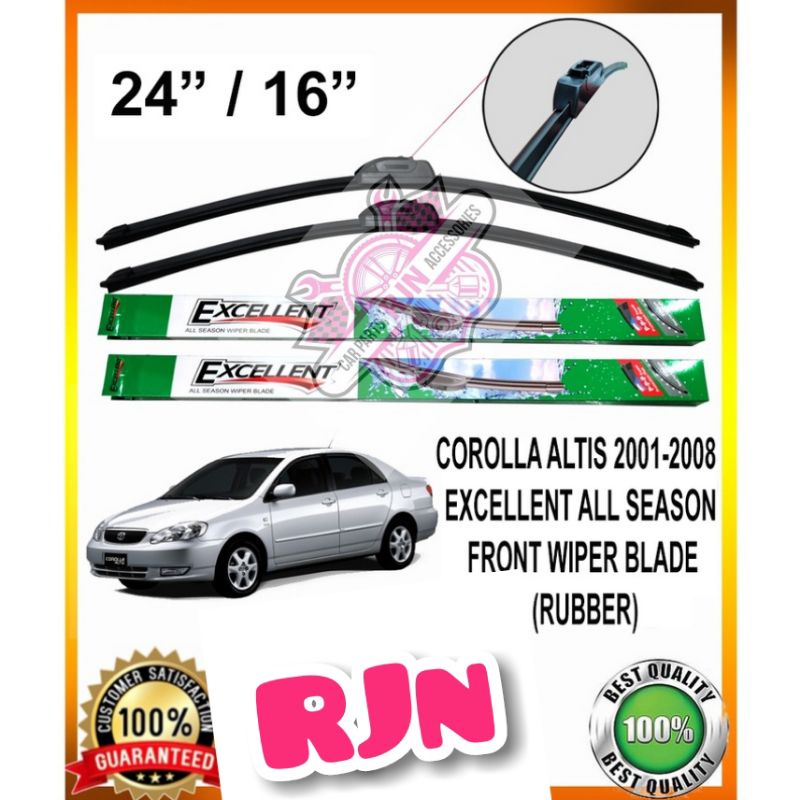 2004 Toyota Corolla Wiper Blade Sizenull