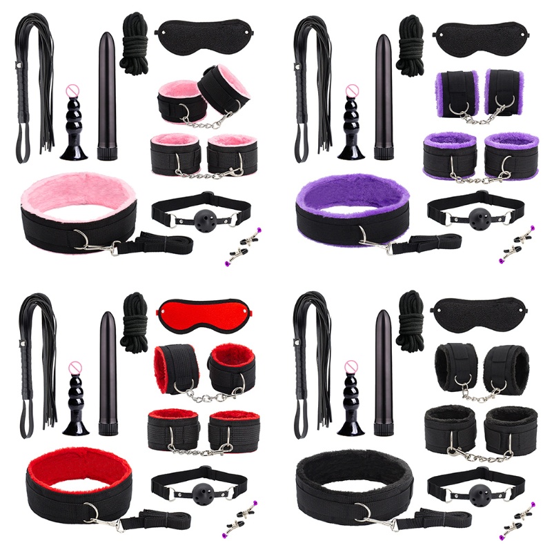 11 Pcsset Erotic Sm Restraints Handcuff Ankle Cuff Sex Toys Flirt Bondage Kit Adult Fetish Bed