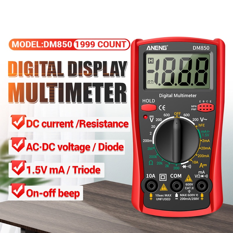 SPMH A-neng Dm850 Automotive Multimeter True Rms Smart Voltmeter Pliers ...