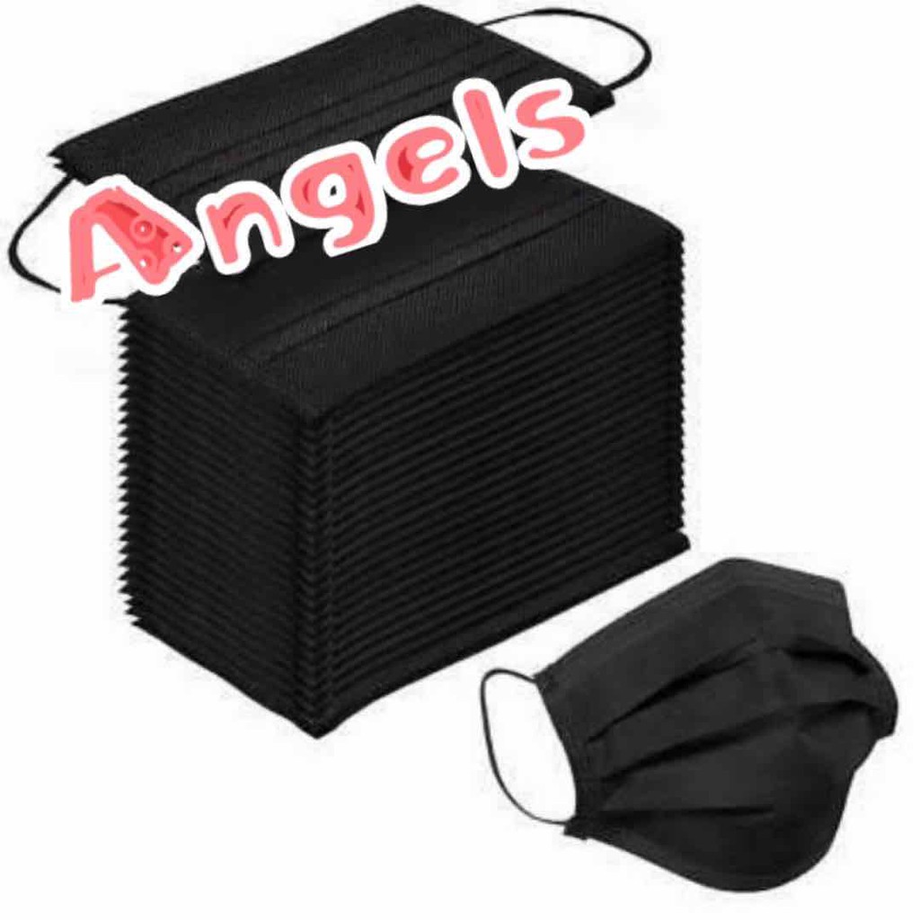 Angels Face Mask Surgical 3ply 50Pcs Black Excellent Quality With Box