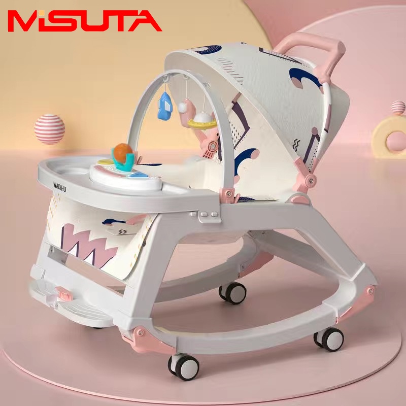 5 In 1 Portable Baby Rocker With Dining Chair And Music For New Borns ...