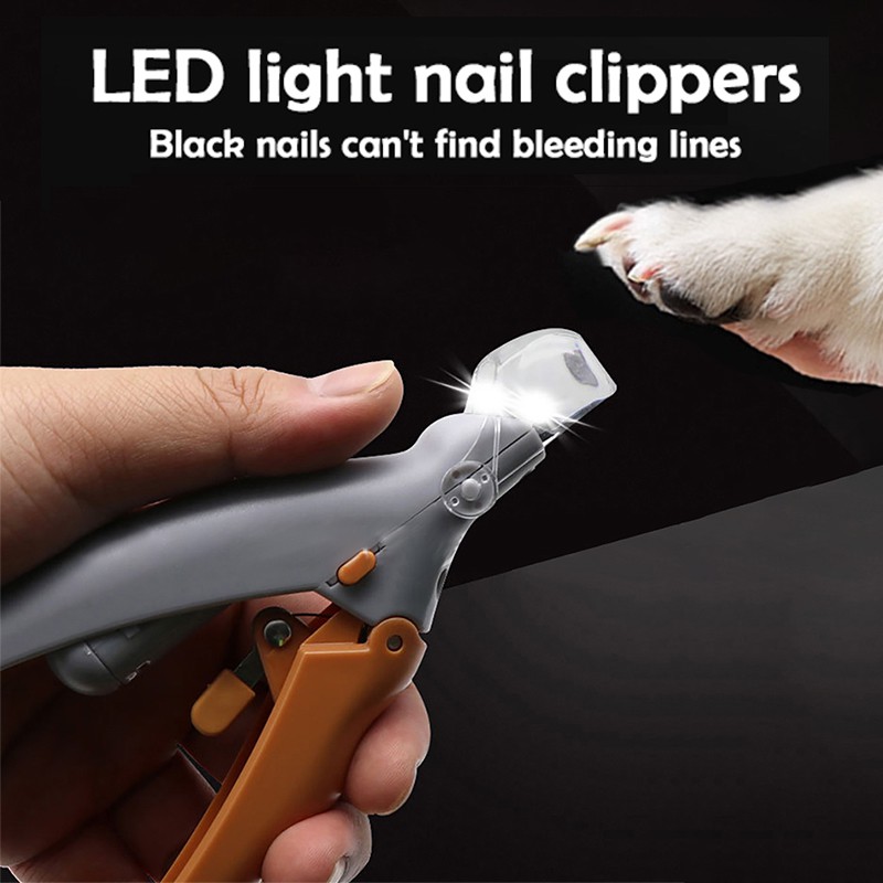 Pet dog nail clippers, with LED lights, mine claws, with protective