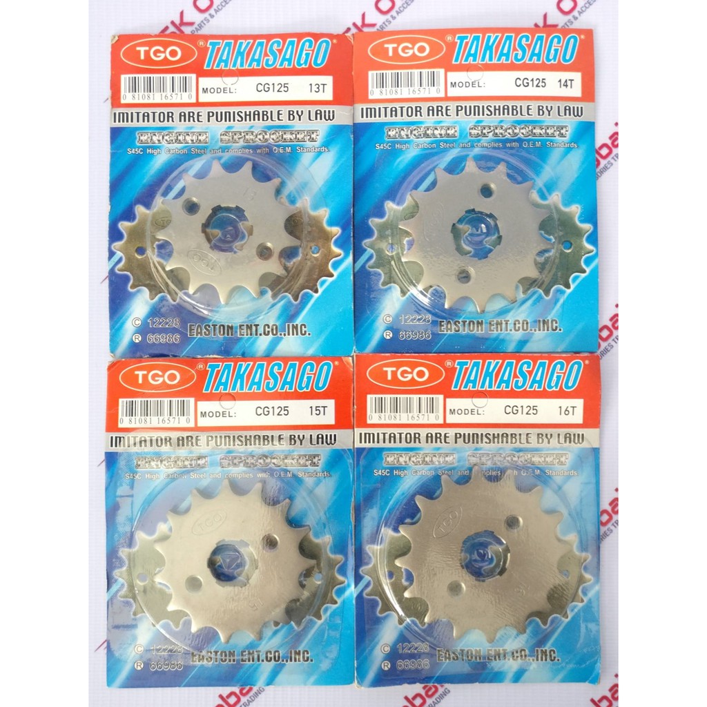 Tmx 125 sprocket deals size