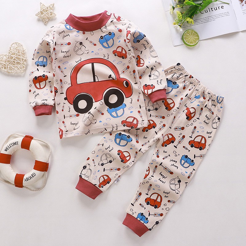 Toddler Baby Kids Boys Cartoon Print Outfits Set Sleeping Pajamas
