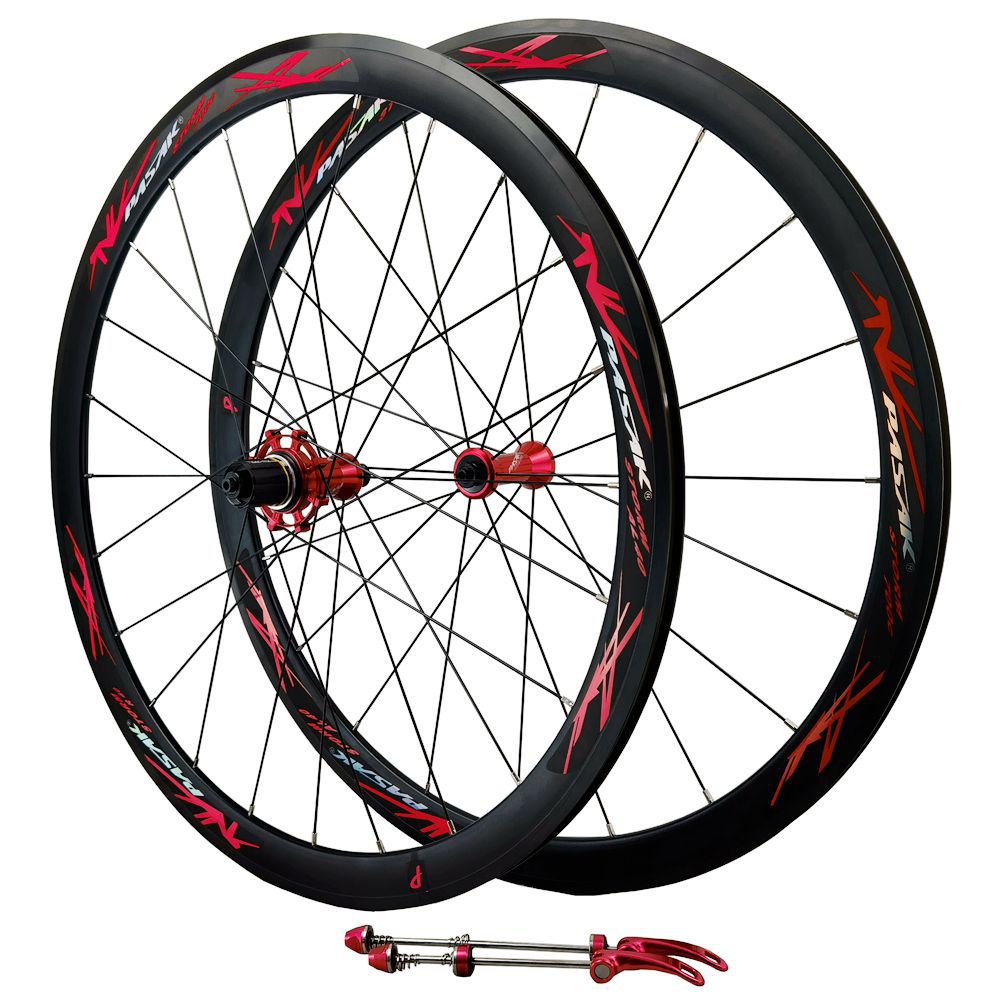 Pasak Road Bike Wheels 700c Wheelset Clincher 40mm Depth Rim Brake V Brake 20H 24H Sealed Bearings Front 2 Rear 4 C Brake 80mm Flange 7 12 Speed HG
