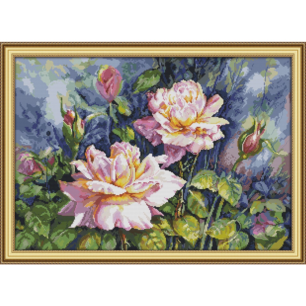 Joy Sunday Cross Stitch Kits 14CT 11CT Stamped Counted Vintage Rose ...