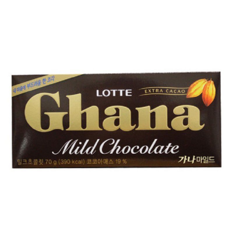 LOTTE Ghana Chocolate Mild 34g | Shopee Philippines