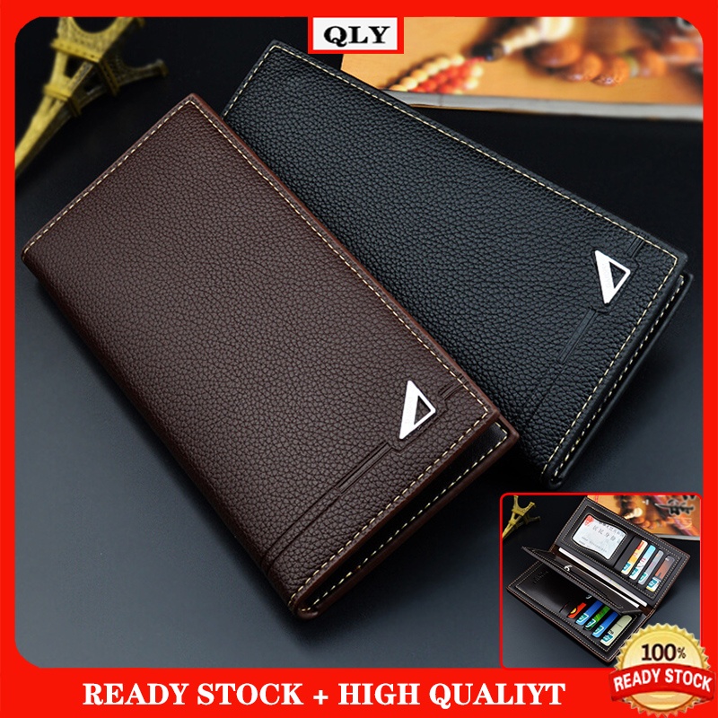 Fashion Multi-card Slots with Zipper Coin Pouch Men Wallet Long Trifold ...