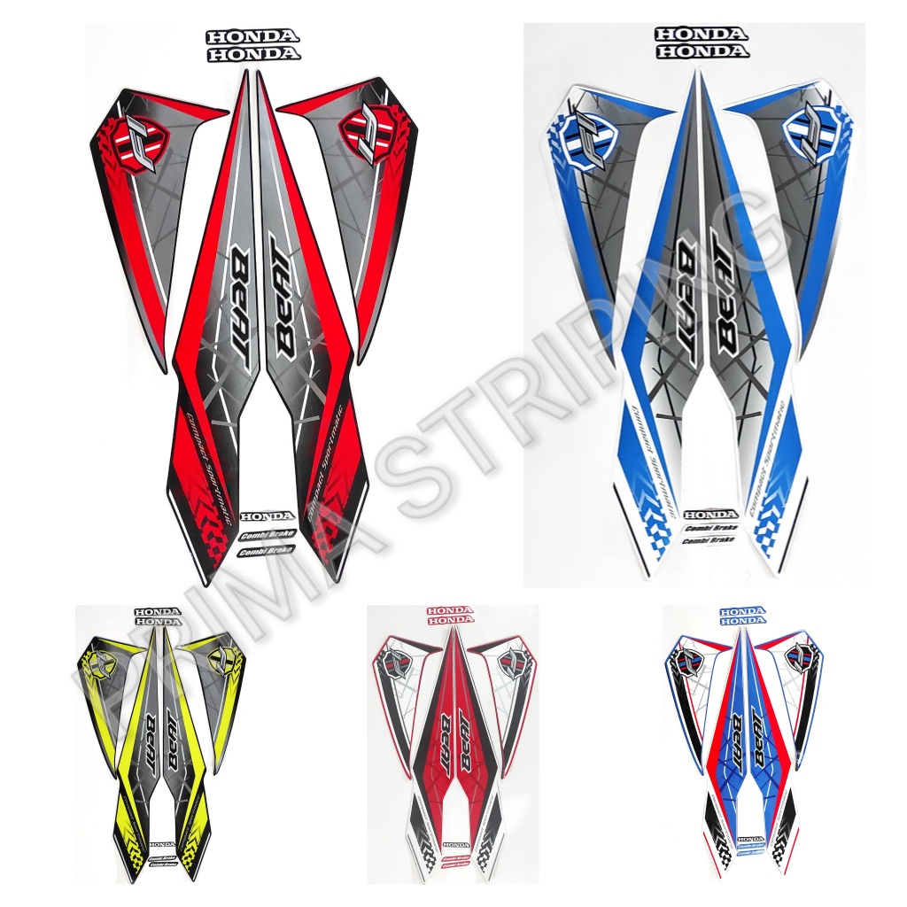 MERAH PUTIH Striping Stickers MOTOR BEAT FI 2016 White - Blue (Red ...
