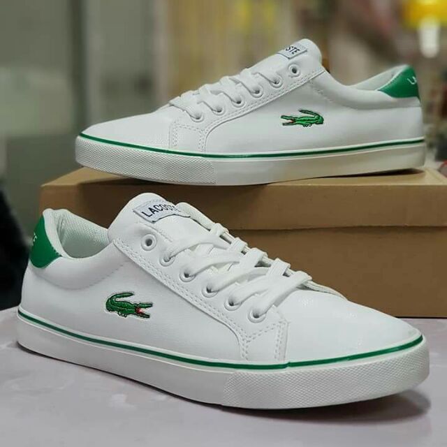 Juster Isolere en Lacoste White Green Sneakers High Quality With Box | Shopee Philippines
