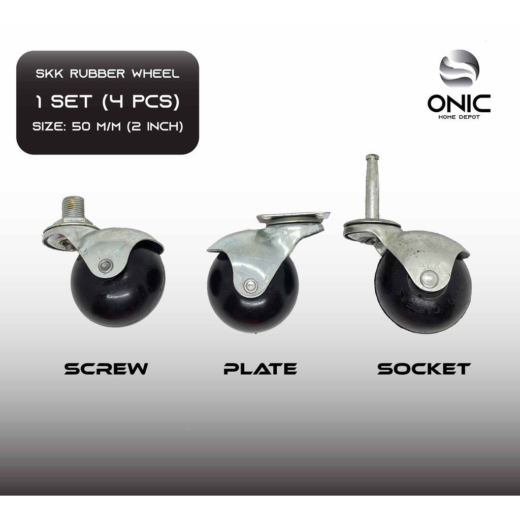 [ONIC] SKK Ball Caster 2" (Plate, Screw, Socket) 4pcs/set MADE IN JAPAN PREMIUM QUA Shopee