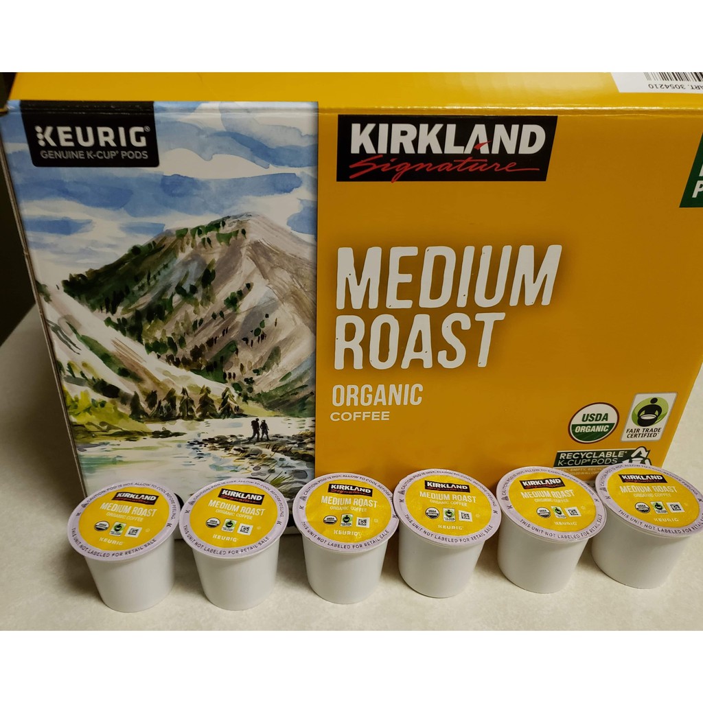 Kirkland Coffee KCup Pods Medium Roast Organic Coffee Made in USA