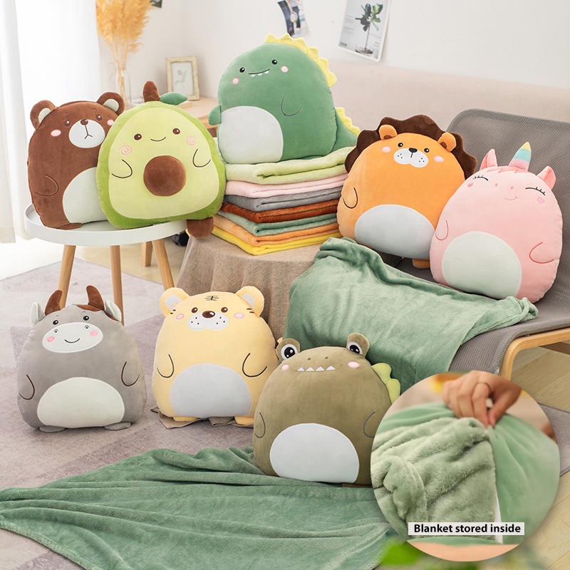 Pillow Blanket Cartoon Stuffed Toy 2 in 1 pillow blanket toy fleece blanket  toy plushie toy blanket