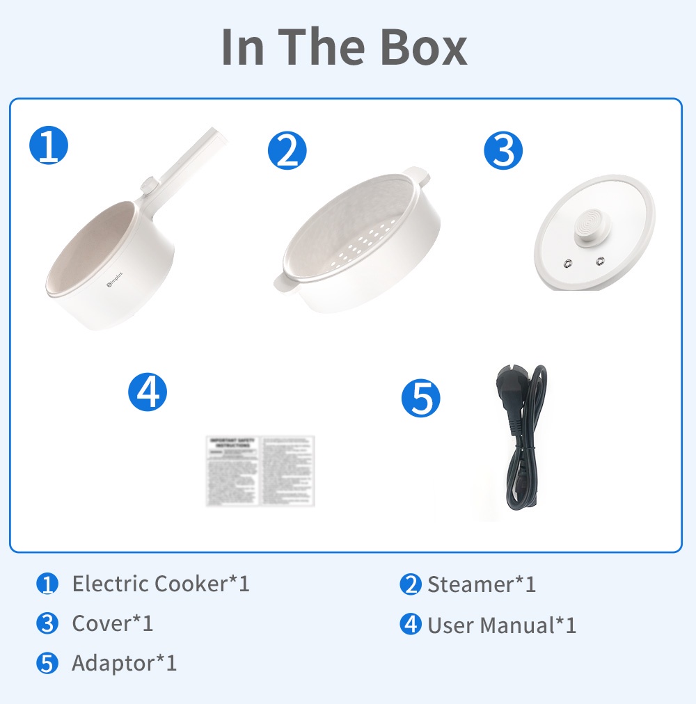Simplus Electric Cooker with Steamer Multi-Functional Non-Stick Inner ...