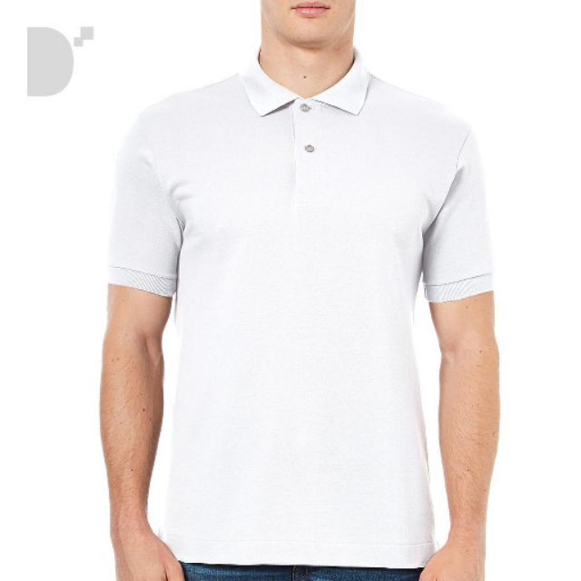 Plain white shop shirt with collar