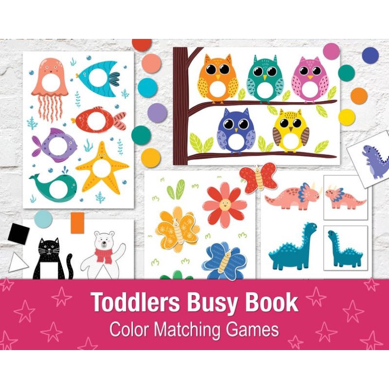 Toddler Busy Book - Color / Laminated Learning Binder / Quiet Book ...