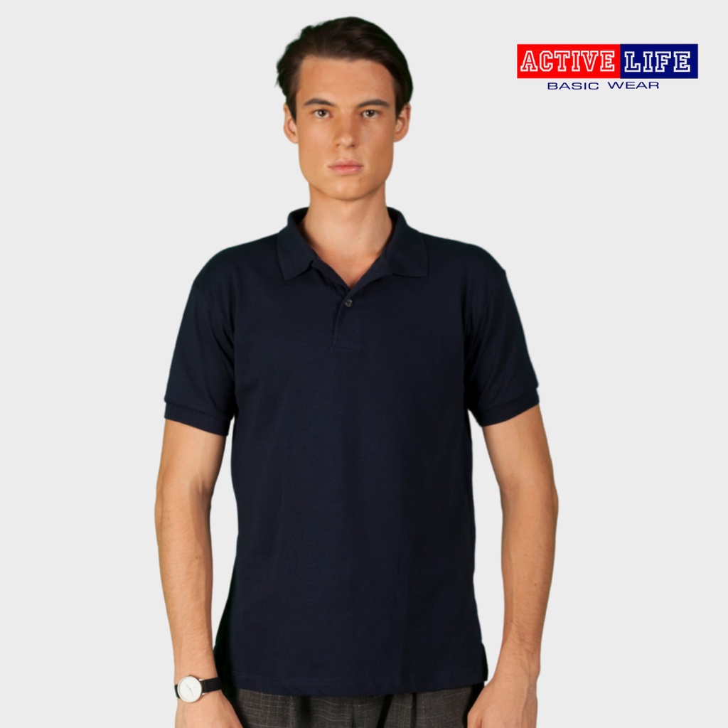Active Life Premium Men's Polo Shirt (Honeycomb) - Navy Blue | Shopee ...