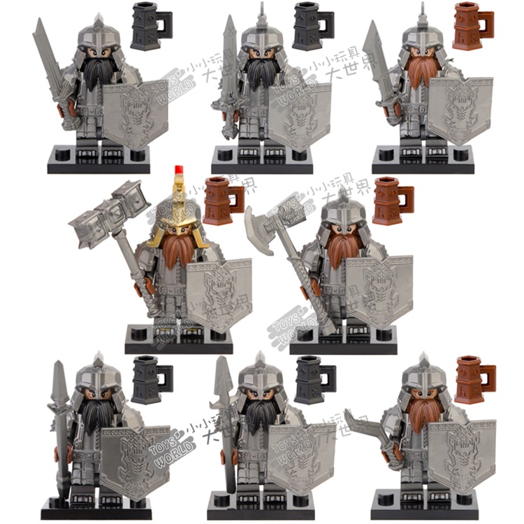 8pcs/set The Lord of the Rings The Hobbit Dwarf Ironfoot Dann