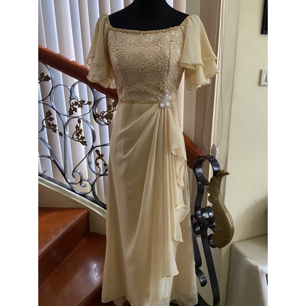 Champagne color gown 2024 for principal sponsors