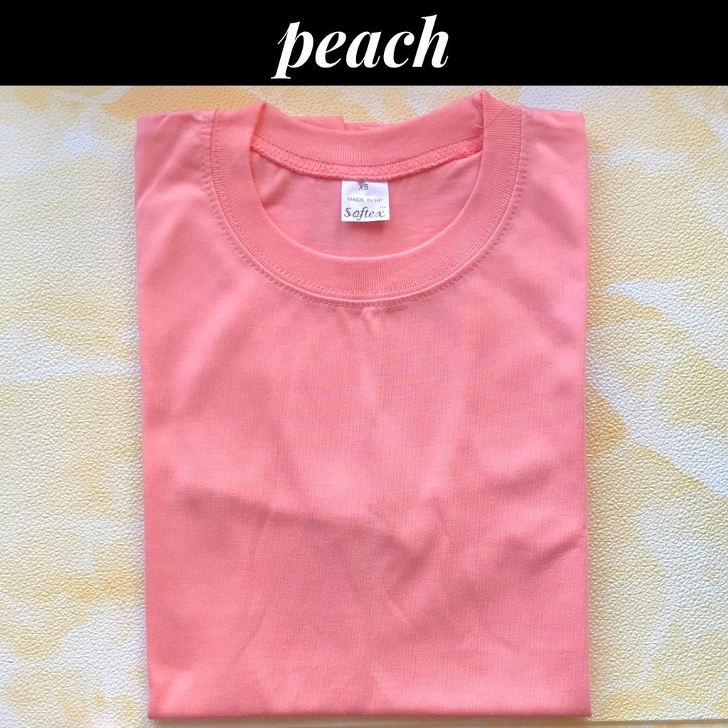 Softex Plain Round Neck Shirt White Gray Peach Light Orange Orange Pink