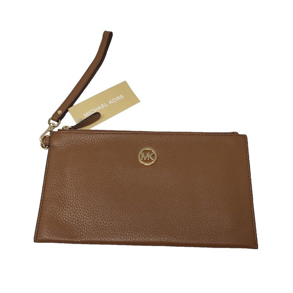 MICHAEL KORS Fulton Large Zip Clutch Dark Camel Shopee Philippines