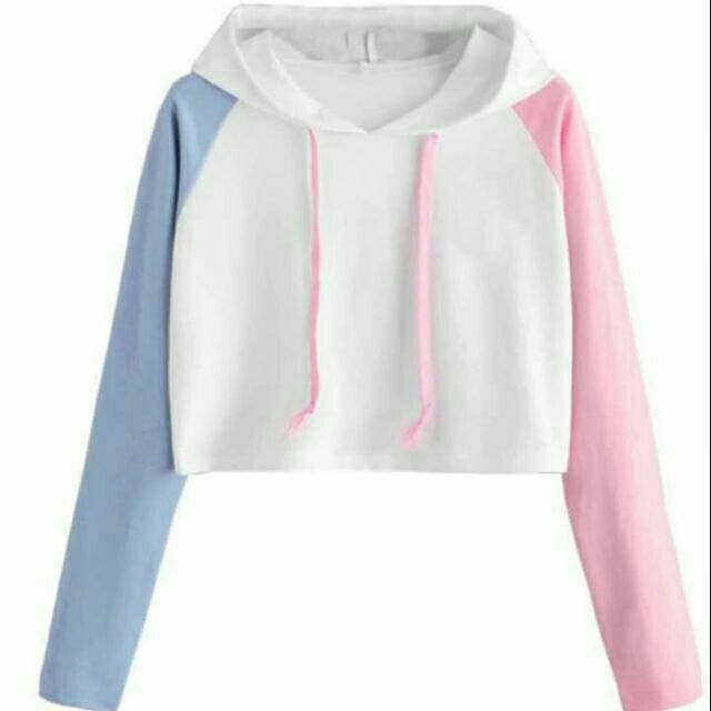 Crop top hoodie online shopee