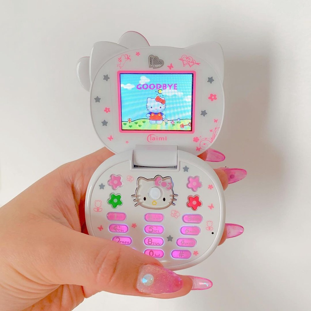 Mini Phone Cute Hello-Kitty K688 Children's Mobile Flip Smart Chip Girl ...